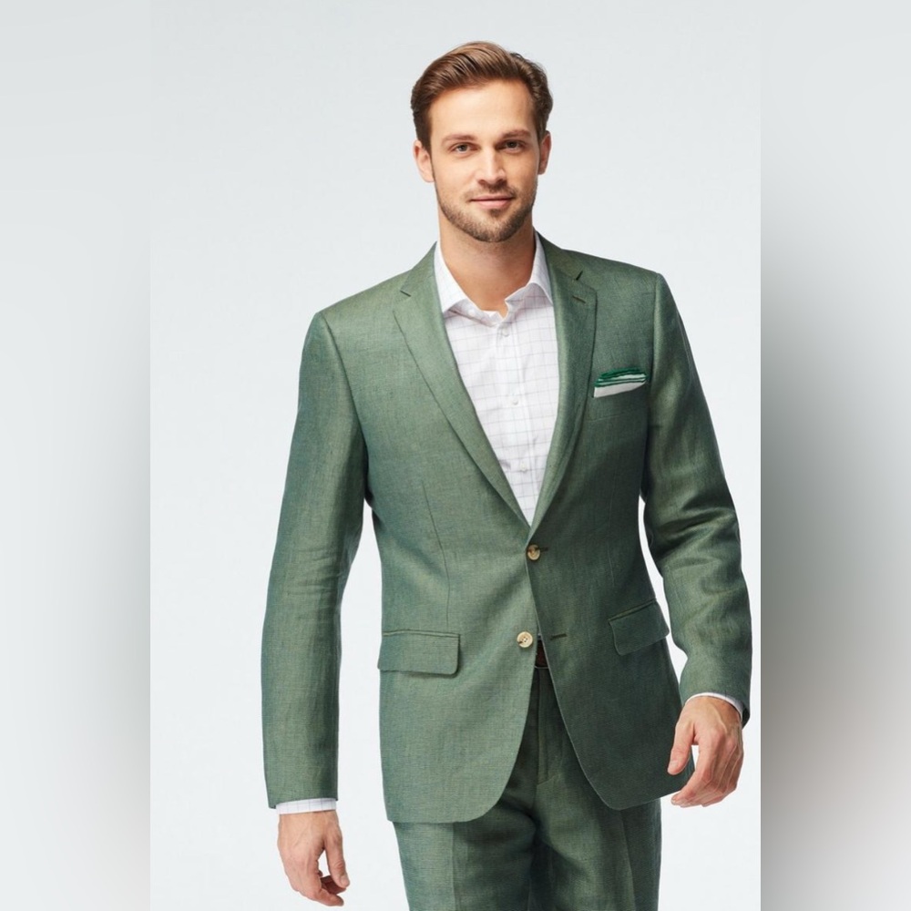 Indonicho (569$)Sailsbury Linen Green 100% linen made for you blazer